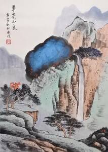 中国国画収蔵品　☆ 中国一級画家　王仁水（オウニンスイ） 作品 「風景」 肉筆真作 絵のみ 保管品 同梱発送できます 送料一律1６00円　②