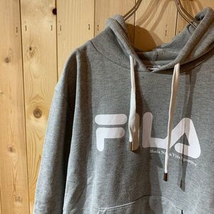 [KWT2867] FILA フード付きジップパーカー レディース ライトグレー LL 60