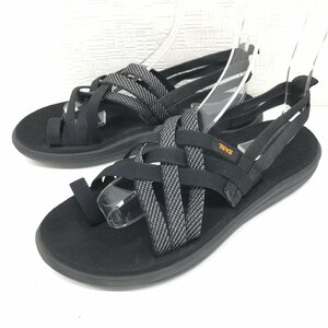 ●美品 Teva テバ ボヤストラッピー ストラップ スポーツサンダル 25cm 黒 ブラック フラットサンダル スポサン アウトドア プール ビーチ