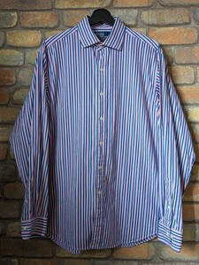 90’s PoloRalphLauren WideCollarStripeShirt 90年代 ポロラルフローレン ワイドカラーシャツ オールド ビンテージ ストライプ