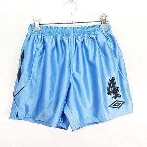 未使用品 アンブロ UMBRO UQS6007JP パンツ ボトムス ショート ハーフ ロゴ ナンバー 160 ライトブルー スポーツウェア ※EKM キッズ