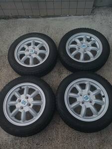 ☆ミラジーノ　純正 ミニライト 14インチ4本セット 4.5j +45 155/65R14 VRX2スタッドレスタイヤ付☆