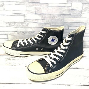 R6185bL CONVERSE LEATHER ALL STAR コンバース レザー オールスター 28.5cm ハイカットスニーカー ブラック メンズ 6X 09 08 A97