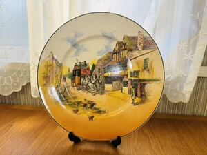 【美品】 ROYAL DOULTON ロイヤルドルトン OLD ENGLISH COACHING SCENES プレート 飾り皿 大皿 約27cm