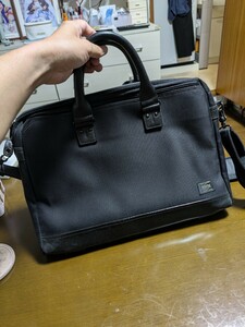 【中古】定価40,700円　PORTER　ポーター　エルダー　ブリーフケース　ビジネスバッグ　2way ブラック 吉田かばん　書類　ショルダー