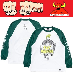 【 TOYMACHINE 】x HIROTTON Mohawk raglan long tee WHITE x F.GREEN