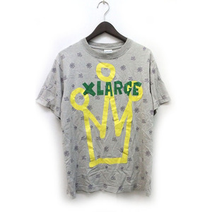 エクストララージ X-LARGE Tシャツ 総柄 パターン プリント 半袖 M 灰色 グレー /Z メンズ