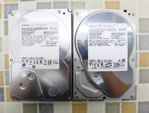 ∨ 2枚｜3.5インチ 内蔵ハードディスク｜HITACHI 日立 HDP725050GLA360 HDS721010CLA332 SATA｜エラー ジャンク 500GB 1TB■O2194