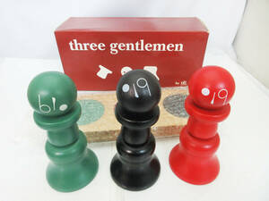 G2758【積み木】three gentlemen by nR. products★ブロック 積木★知育玩具 おもちゃ オモチャ★美品★