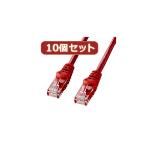 10個セットサンワサプライ カテゴリ6UTPLANケーブル 1m レッド LA-Y6-01RX10 /l