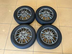 155/65R13 BS NEXTRY バリ溝 4H 13×4J +45 PCD100 中古アルミホイール＆タイヤ4本セット 軽自動車等に ブリヂストン ネクストリー