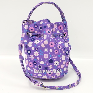 BALENCIAGA ドローストリング バケットバッグ フラワープ 656682