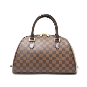 LOUIS VUITTON ルイヴィトン リベラ MM N41434 ハンド ミニボストンバッグ ダミエ・エベヌ×レザー ブラウン×ゴールド レディース メンズ