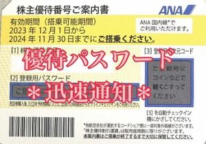 ＊ANA 株主優待券 株主割引券 番号通知のみ コード通知＊