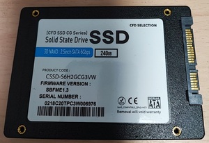 中古　ＳＳＤ　240GB 3D NAND 2.5インチ　6Gbps SATA CSSD-S6H2GCG3VW