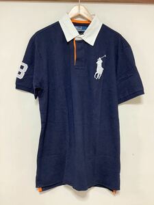 む1343 タグ付き Polo Ralph Lauren ラルフローレン 半袖ポロシャツ ラガーシャツ XXL ネイビー ビッグポニー 
