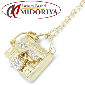 ハンドバッグモチーフ ネックレス ダイヤモンド0.05ct K18YG イエローゴールド/75406【中古】