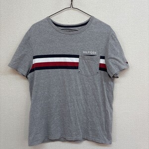 Q42 TOMMY HILFIGER トミーヒルフィガー　半袖tシャツ　グレー　胸ポケット　メンズS