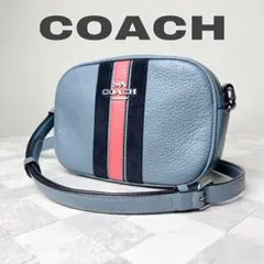 美品 COACH コーチ ミニ ジェイミー カメラバッグ ヴァーシティストライプ