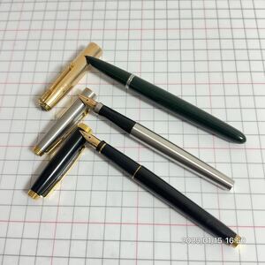 1000円〜　ペン先14K 14金など　PAKER パーカー　万年筆　ペン　筆記具　3本セット　送料無料　