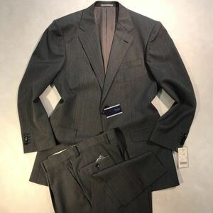 【新品★激安】A/W 紳士服　背広　ストライプスーツ　セットアップ/A6 サイズL/グレイ系/サイドベンツ 1タック 秋冬スーツ★AMFステッチ