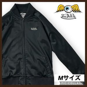 Von Dutch ボンダッチ トラックジャケット M ジャージ 上 黒 ブラック レディース ジップアップジャージ 高襟ジャージ ハイネックジャージ