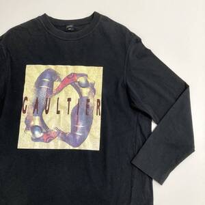 90s Jean Paul GAULTIER HOMME 長袖 カットソー 黒 48サイズ ジャンポールゴルチエオム ロンT Tシャツ Tee VINTAGE archive 4040076