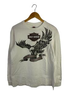 HARLEY DAVIDSON◆長袖Tシャツ/-/コットン/WHT