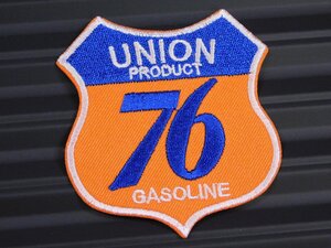 ◆送料\110◆【UNION 76 GASOLINE】※《アイロン刺繍ワッペン》　アメリカン雑貨　刺繍ワッペン　アイロンワッペン