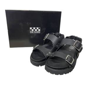 ◆未使用品◆ ノーネーム NO NAME JUNE SANDAL JUNE-11258 ブラック サンダル 厚底 サボスリッポン サイズ37 箱有 V80076NH