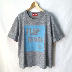 FLAP DESIGN Tシャツ 杢グレー XL フラップ デザイン 中厚手 グレー 