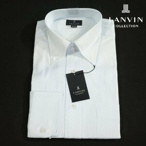 新品1円～★定価1.2万 LANVIN COLLECTION ランバン コレクション メンズ 日本製 コットン綿100% 長袖ボタンダウンシャツ 39-82◆9144◆