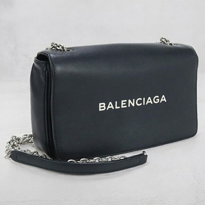 中古 バレンシアガ 斜め掛け ショルダーバッグ レディース ブランド BALENCIAGA エブリデイ チェーンウォレット レザー 502027 バッグ