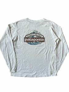 ★★★vintage us製 白タグ patagonia パタゴニア 店舗限定 TOKYO MEJIRO 店 北斎ウェーブ&富士山 ロンT S 白★★★