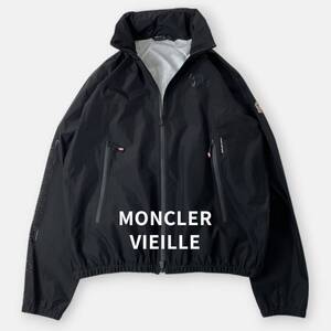 美品 MONCLER モンクレール 23AW VIEILLE ヴィエイユ フード付き ナイロンジャケット 黒 ブラック 4 XL メンズ 高級 アウター