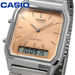 CASIO 腕時計 チープカシオ チプカシ アナデジ ヴィンテージシリーズ デュアルタイム アプリコット AQ-230A-4AMQY [並行輸入品]