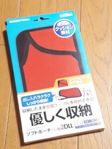 ◆送料無料◆New2DS LL/New3DS LL/3DS LL★ソフトポーチ インナーポーチ★ポーチに収納して充電可★飛出し防止 ウェットスーツ素材 N2F1991