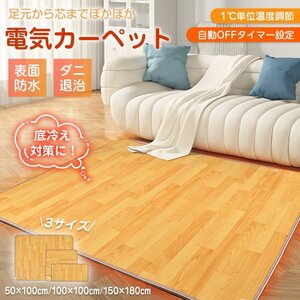 送料無料 ホットカーペット 100cm×100cm ホットマット 電気カーペット 温度調節 タイマー ダニ退治 PSE 電気マット 防水 滑り止め cc014-m