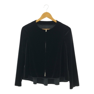 美品 VELOUR NOIR by FOXEY NEW YORK フォクシー 39136 ノーカラージャケット 40 Mサイズ相当 長袖 ジップアップ AO2409A18