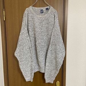 90s old GAP コットンニット セーター クルーネック 紺タグ 表記L ギャップ 古着 vintage ヴィンテージ 