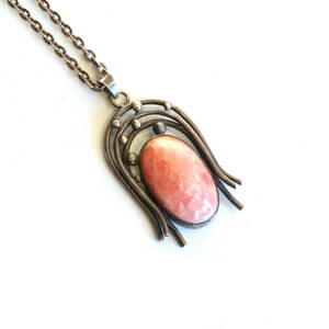 ★Vintage Inca Rose silver design necklace