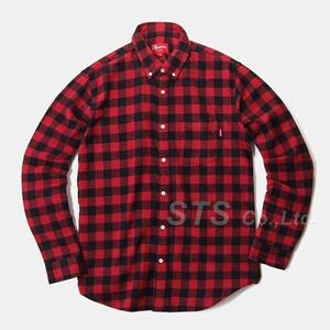 新品 国内正規品 15fw Supreme Small Buffalo Flannel Shirt RED L バッファロー フランネル シャツ シュプリーム15aw 2015 レッド