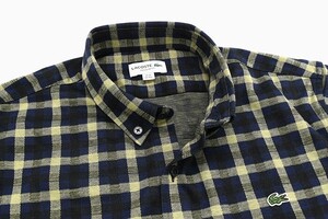 サイズ：M　美品　定価:18700円　LACOSTE　ラコステ シャツ 長袖 　 CH8406 L/S Shirt チェック カジュアルシャツ 　ネイビー 