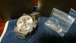 GUCCI グッチ 腕時計 自動巻き 美品 ブランド 時計 アナログ パンテオン クロノグラフ シルバー オート