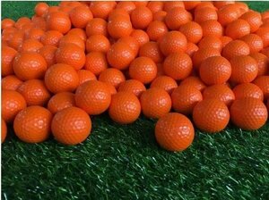 ［sunstore］★ゴルフ練習ボール　ゴルフボール PU 練習用 室内練習用ゴルフボール　柔らかいので安全　ウレタン製 60個セット オレンジ