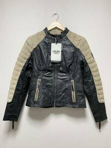 未使用☆[Harley Davidson] 定価51,916 Endeavor USED加工 バイカーライダース レザージャケット S 牛革 97088-16VW ハーレーダビッドソン