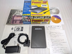 ■Addonics USB ZIPドライブ 外付け USB-ZP100P システムトークス ジャンク