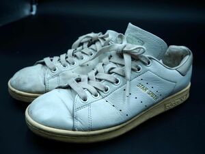 アディダスオリジナルス S75075 STAN SMITH スタンスミス レザー ローカット スニーカー size23.5/白ｘグレー ■■ ☆ dhc3 レディース