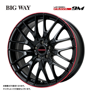 送料無料 ビッグウェイ Leyseen PRAVA 9M 9J-22 +38 5H-114.3 (22インチ) 5H114.3 9J+38【1本単品 新品】