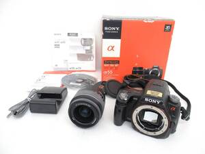 【SONY/ソニー】子①74//α55/SLT-A55VL/ZOOM LENS KIT/バッテリー/充電器/説明書/箱付き